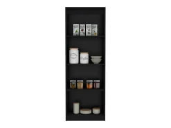 Estante para escritório em casa em melamina com 4 prateleiras abertas, 180.59 cm X 62.73 cm X 29.71 cm , Preto