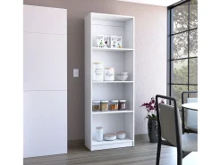 Estante para escritório em casa em melamina com 4 prateleiras abertas, 180.60 cm X 62.73 cm X 29.71 cm , Branco