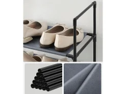 Estante para sapatos 33x33x173 cm cinza