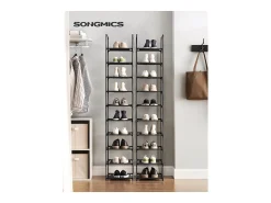Estante para sapatos 33x33x173 cm preto