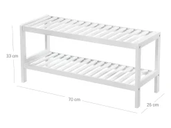 Estante para sapatos 70x26x33 cm branco