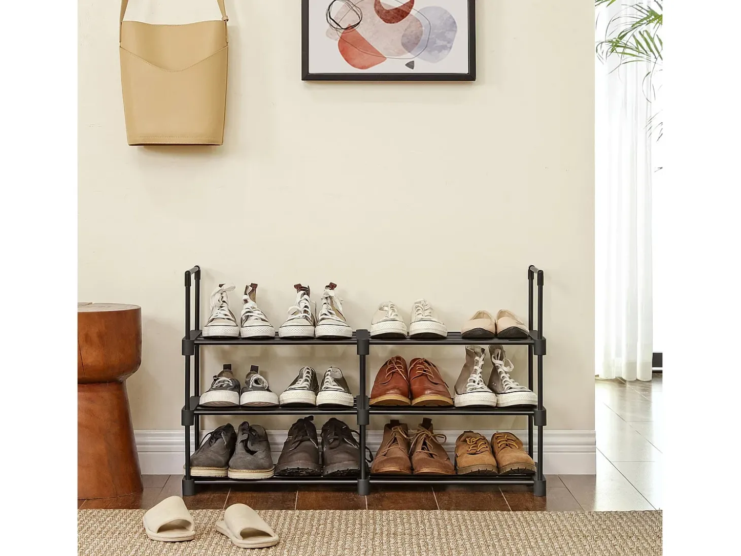 Estante para Sapatos 45x30x106 cm preto