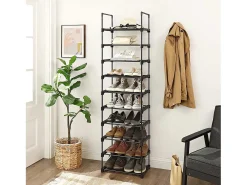 Estante para Sapatos 30x45x174 cm preto