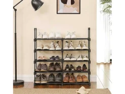 Estante para Sapatos 30x45x174 cm preto