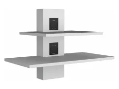 Estante para televisão Burgos em melamina com duas prateleiras , 43.7 cm X 60.1 cm X 30 cm , Branco