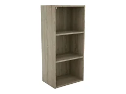 Estante Plea: 1 armário com 3 portas e 1 prateleira com 3 níveis, 184x42x29 cm