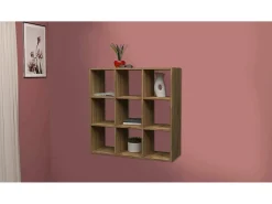 Estante Rodrigo, Armário com prateleiras, Biblioteca de escritório, 100% Fabricado na Itália, Carvalho, 90x25h90 cm