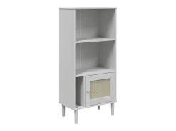 Estante SENJA aspeto de vime 60x35x130 cm pinho maciço branco PT553897