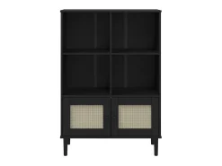 Estante SENJA aspeto de vime 90x35x130 cm pinho maciço preto PT107061
