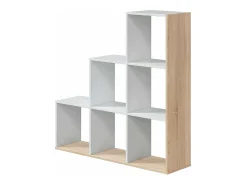 Estante Taris Ladder Branca e Carvalho 110x108x28 cm