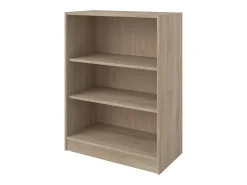 Estante Veltis em melamina com 3 compartimentos, carvalho japonês e branco, 106x79x40 cm