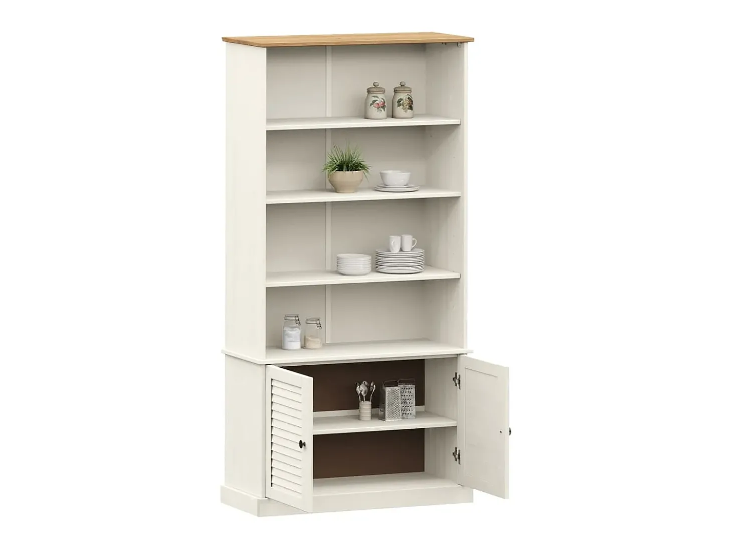Estante VIGO 85x35x170 cm madeira de pinho maciça branco PT354822