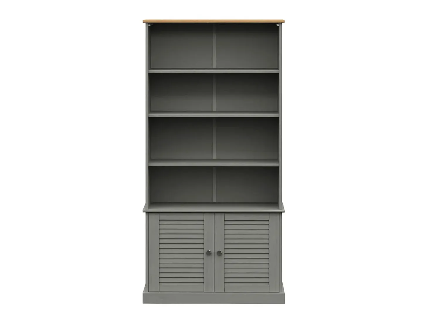 Estante VIGO 85x35x170 cm madeira de pinho maciça cinzento PT658123