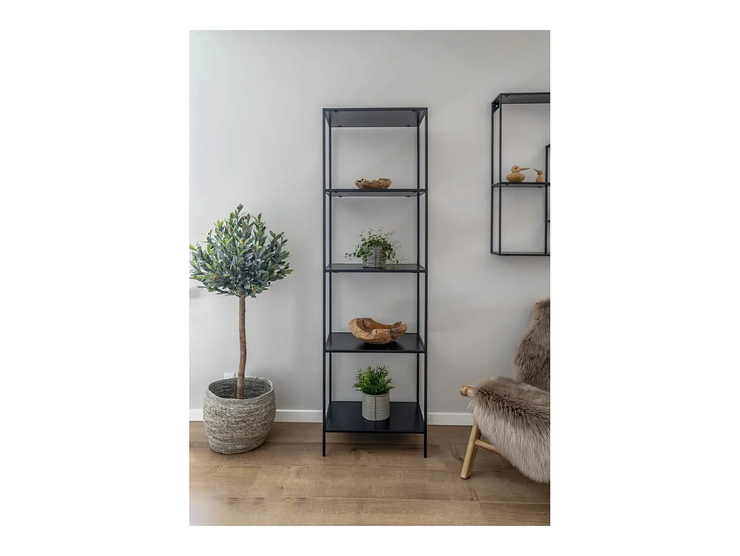 Estante Vita, Preto, 36x51x170 cm, Kendra Home