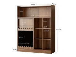 Estante 120x38.5x151.5 cm - com prancheta de desenho removível - 9 compartimentos de armazenamento - 1 porta de correr - marrom