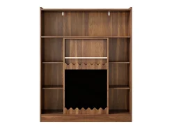 Estante 120x38.5x151.5 cm - com prancheta de desenho removível - 9 compartimentos de armazenamento - 1 porta de correr - marrom