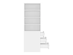 Estante 60x38x180 cm - Lados esquerdo e direito intercambiáveis - Com 3 gavetas - Prateleiras ajustáveis - Branco