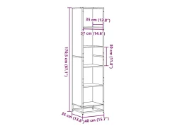 Estante 40x35x170,5 cm contraplacado preto