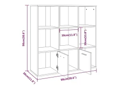 Estante 98x30x98 cm cor cinzento sonoma