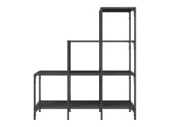 Estante 92x30x102 cm derivados de madeira e metal preto PT582714