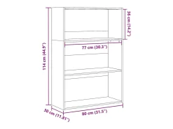 Estante 80x30x114 cm derivados de madeira branco