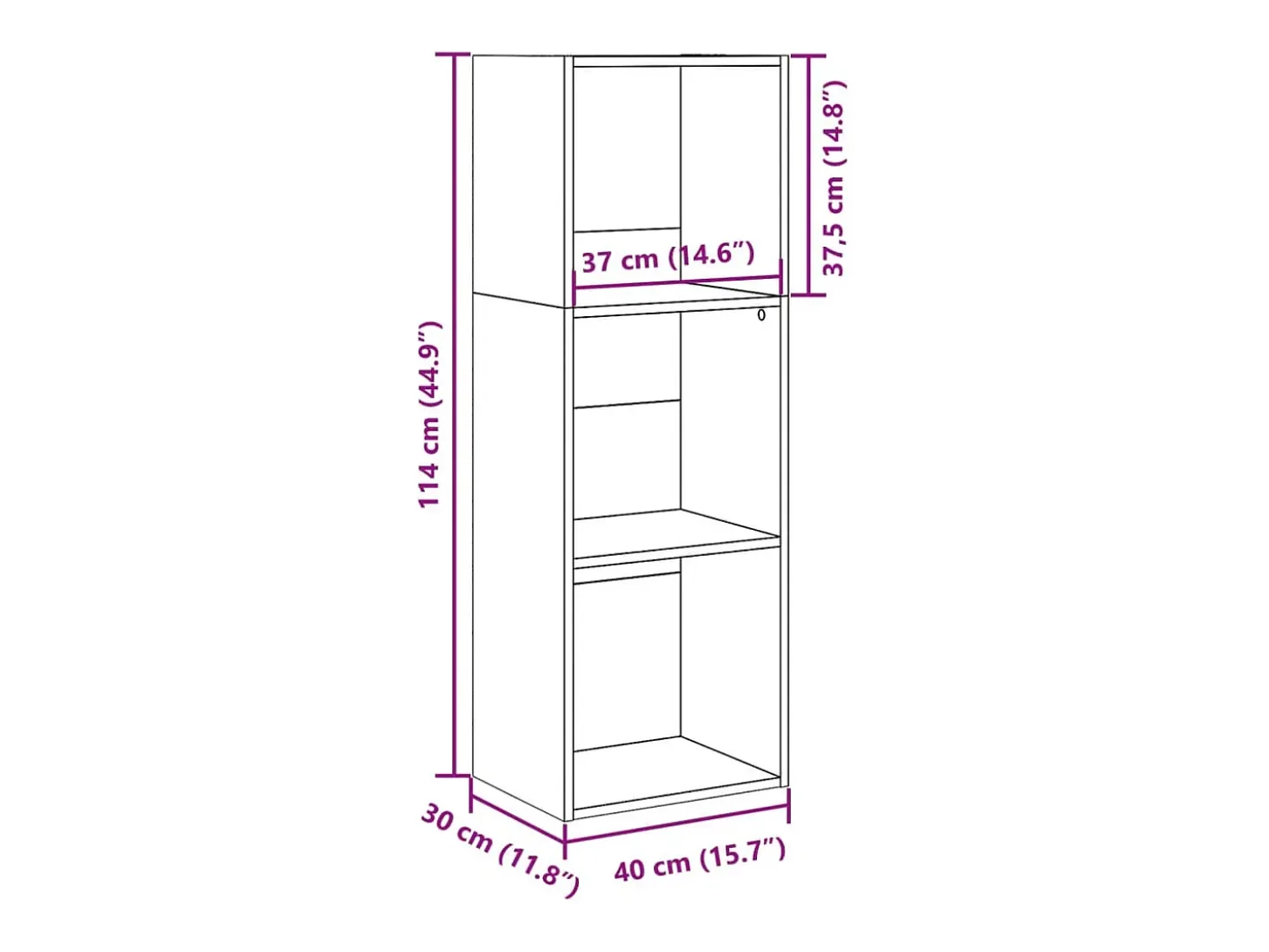 Estante 40x30x114 cm derivados de madeira cinzento cimento