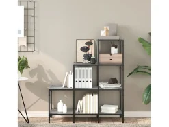 Estante 92x30x102 cm derivados de madeira e metal cinza sonoma PT516614