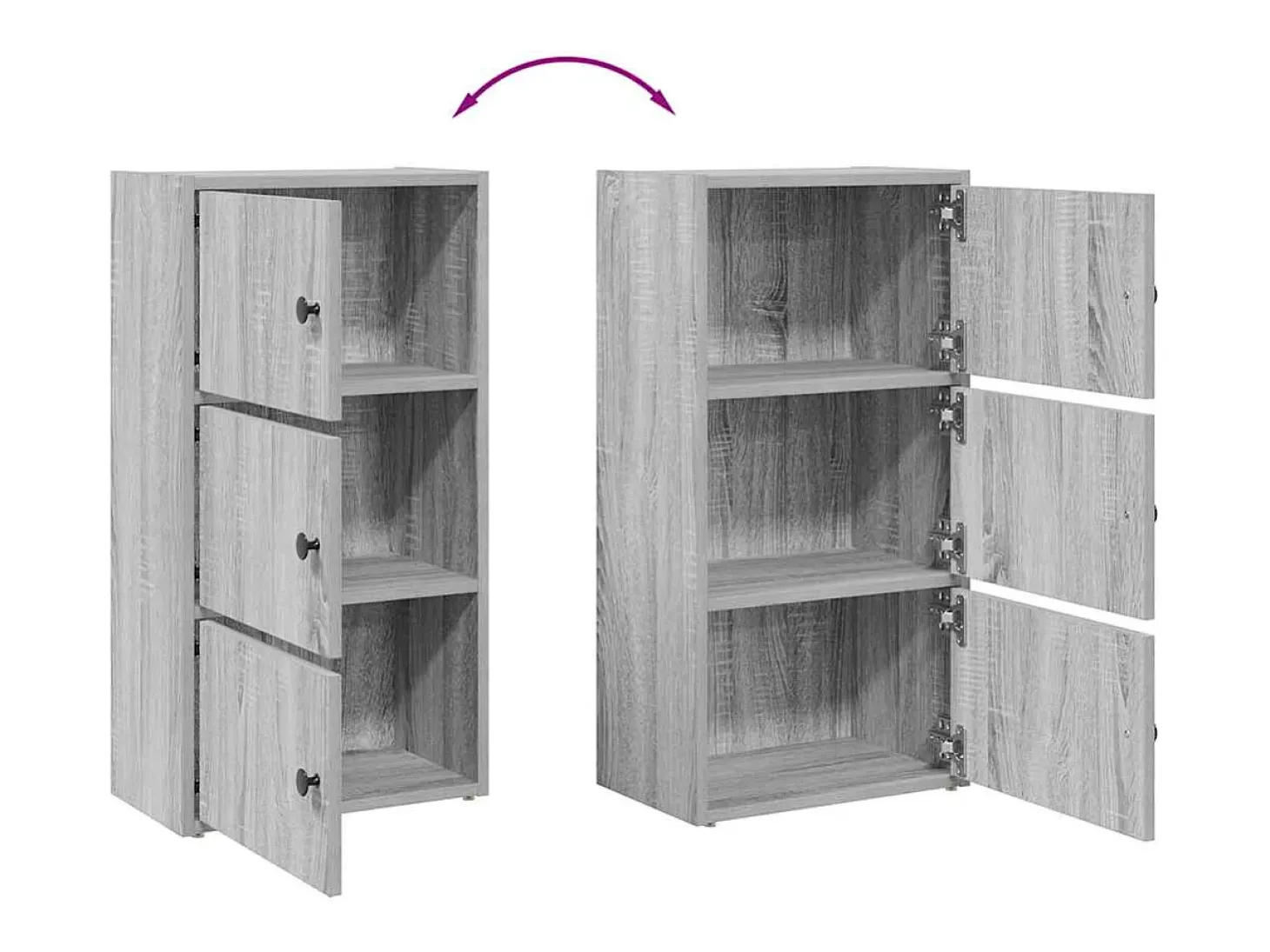 Estante 40x24x77 cm derivados de madeira cinzento sonoma