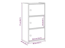 Estante 40x24x77 cm derivados de madeira cinzento sonoma