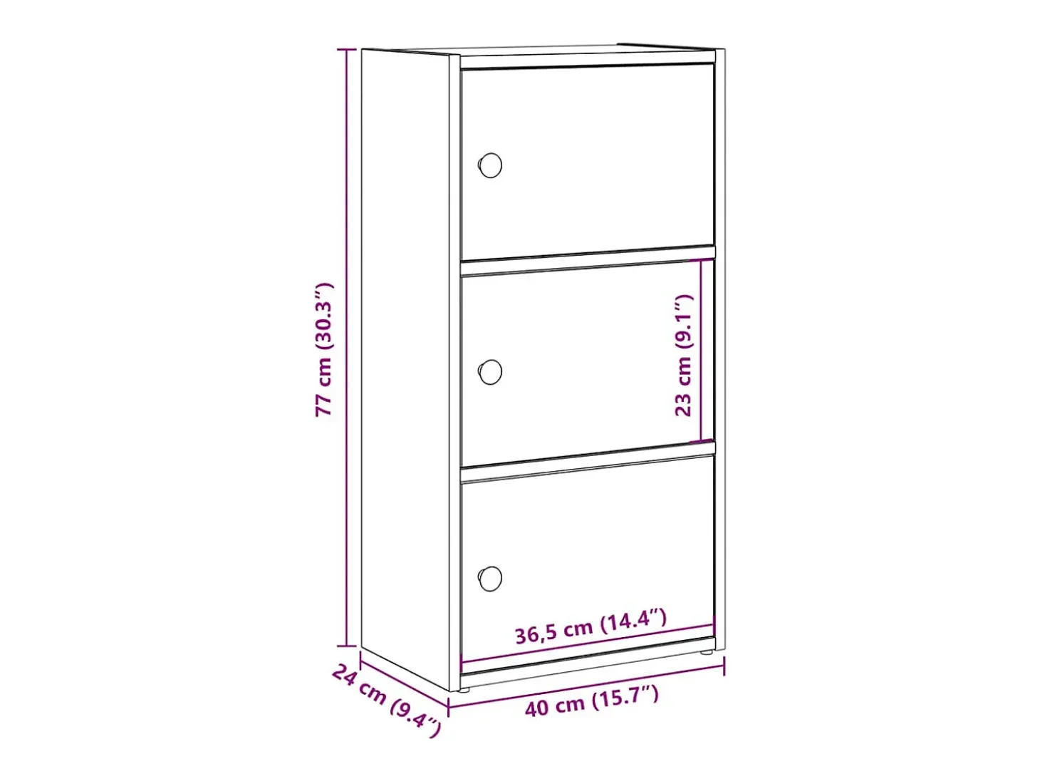 Estante 40x24x77 cm derivados de madeira cinzento sonoma