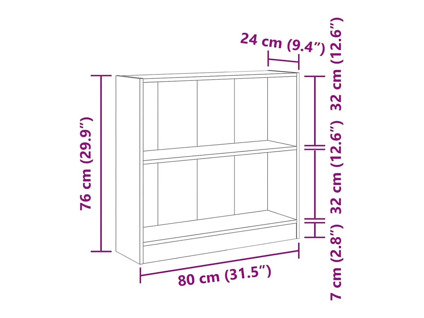 Estante 80x24x76 cm derivados de madeira cinzento sonoma