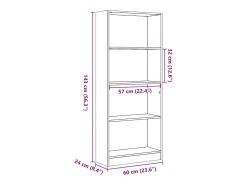 Estante 60x24x143 cm derivados de madeira branco
