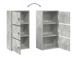 Estante 40x24x77 cm derivados de madeira cinzento cimento