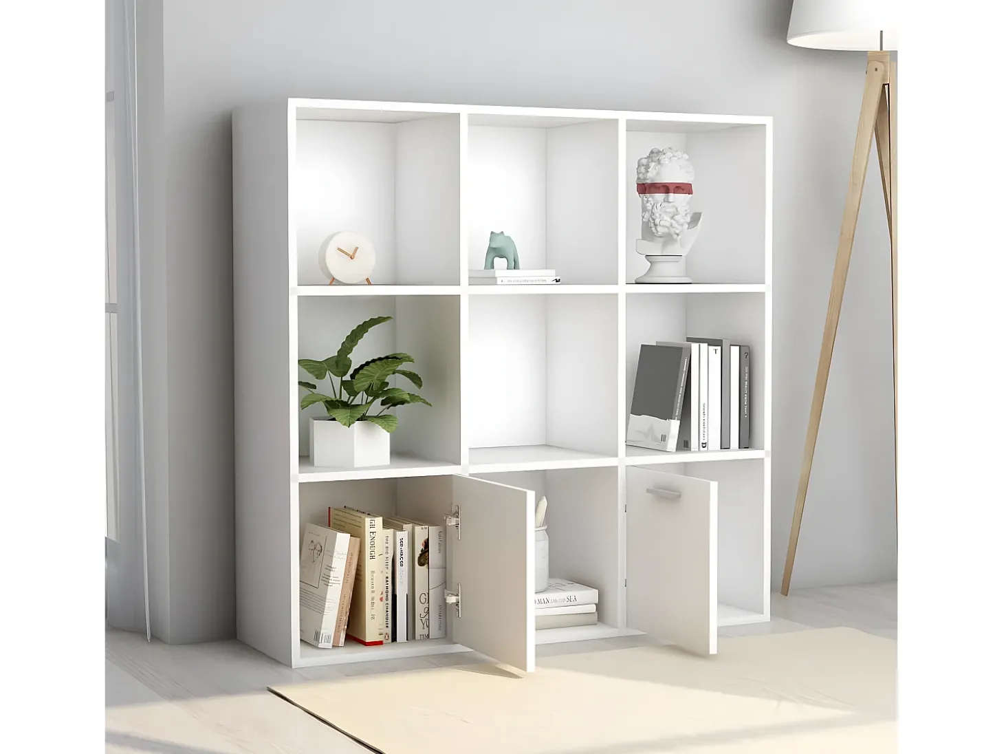 Estante 98x30x98 cm derivados de madeira branco PT874657