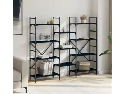 Estante 160x28,5x136,5 cm derivados de madeira preto PT121207