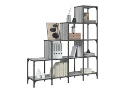 Estante 122x30x132 cm derivados de madeira e metal cinza sonoma PT341929