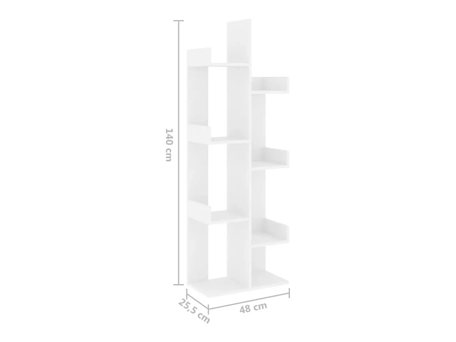 Estante 48x25,5x140 cm derivados de madeira branco