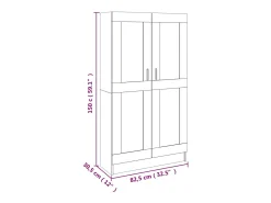 Estante 82,5x30,5x150 cm derivados de madeira cinzento cimento