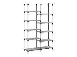 Estante 100x32x170 cm derivados de madeira e ferro cinza sonoma