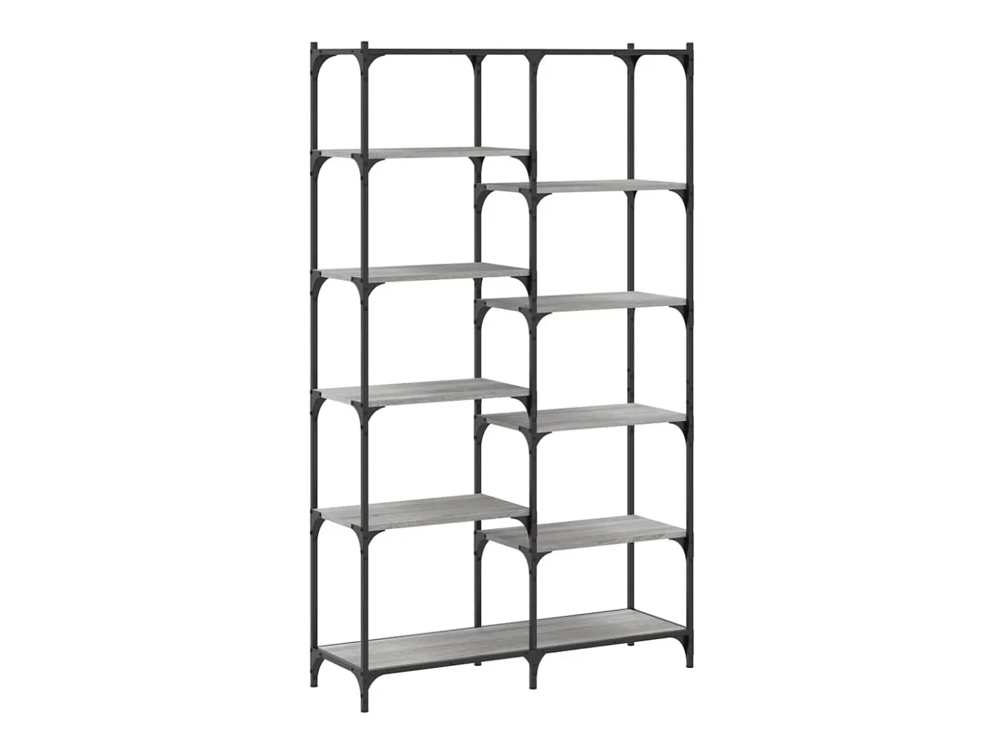Estante 100x32x170 cm derivados de madeira e ferro cinza sonoma