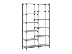 Estante 100x32x170 cm derivados de madeira e ferro cinza sonoma