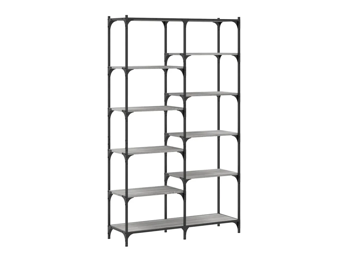 Estante 100x32x170 cm derivados de madeira e ferro cinza sonoma