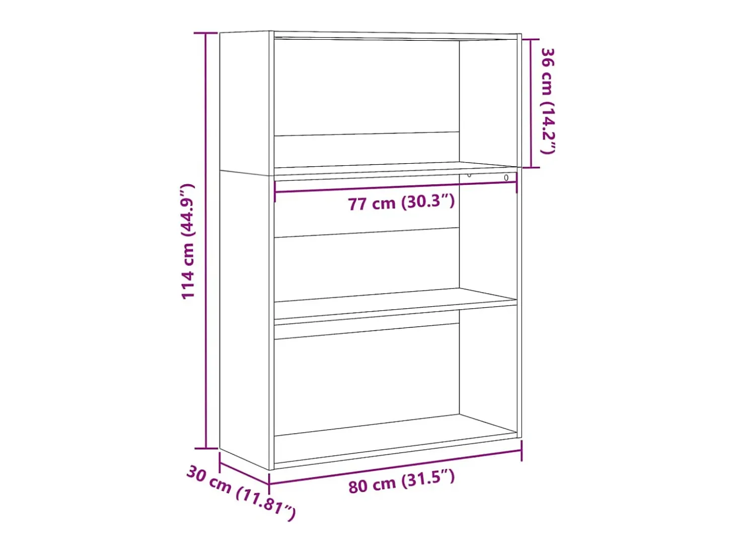Estante 80x30x114 cm derivados de madeira carvalho sonoma