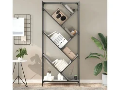 Estante 79x30x180 cm derivados de madeira e metal cinza sonoma PT283479