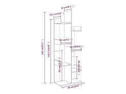 Estante 48x25,5x140 cm derivados de madeira cinzento sonoma