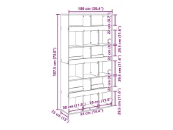 Estante 100x33x187,5 cm derivados de madeira branco