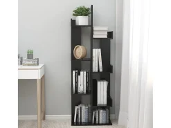 Estante 48x25,5x140 cm derivados de madeira preto PT258456