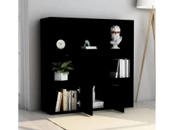 Estante 98x30x98 cm derivados de madeira preto PT208086