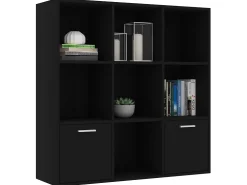 Estante 98x30x98 cm derivados de madeira preto PT208086