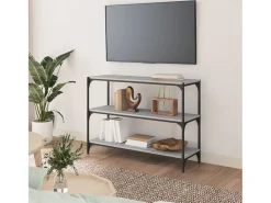 Estante 100x33x70,5 cm derivados de madeira/aço cinza sonoma PT311214